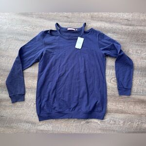 NWT! Regna X Boho Chic Blue Long Sleeve Cold Shoulder Top - 2XL